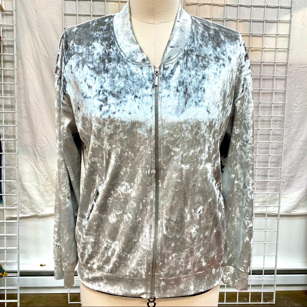 Panne velvet bomber jacket